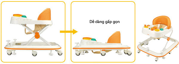 Xe tập đi Combi YA màu cam
