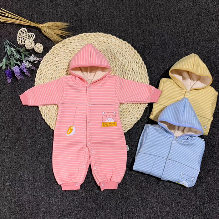 Body liền mũ kẻ sọc (3-18M)