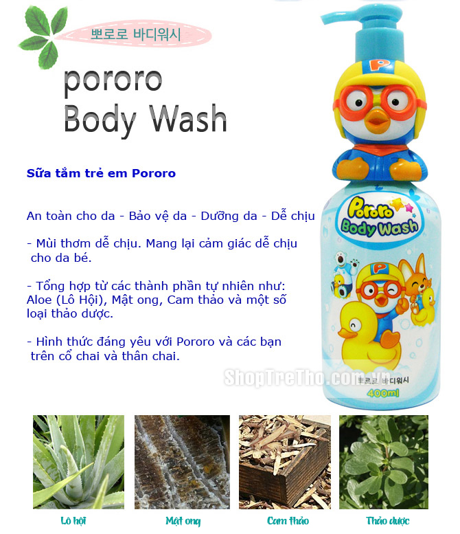 Sữa tắm pororo an toàn chó bé