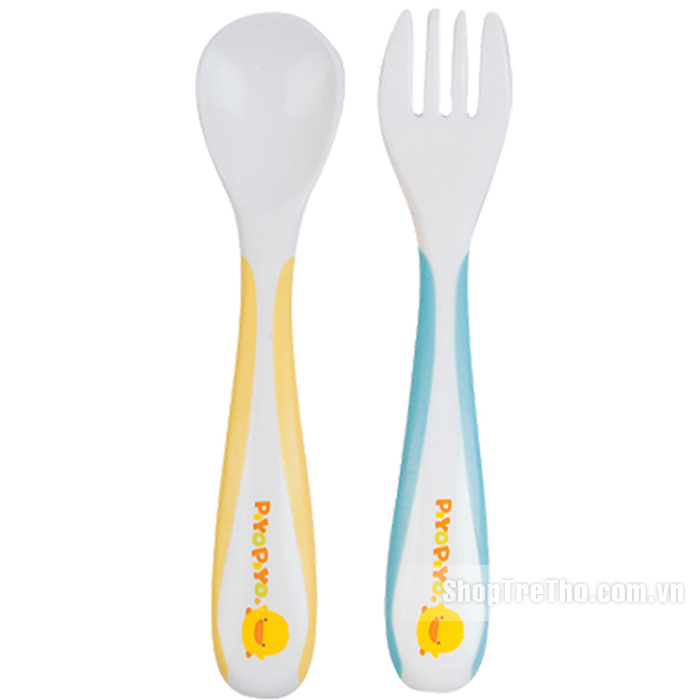 Bộ thìa và dĩa cho bé Piyo Piyo 630103 gồm 2 món