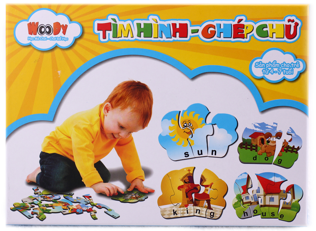 Tranh ghép giấy - Tìm hình ghép chữ