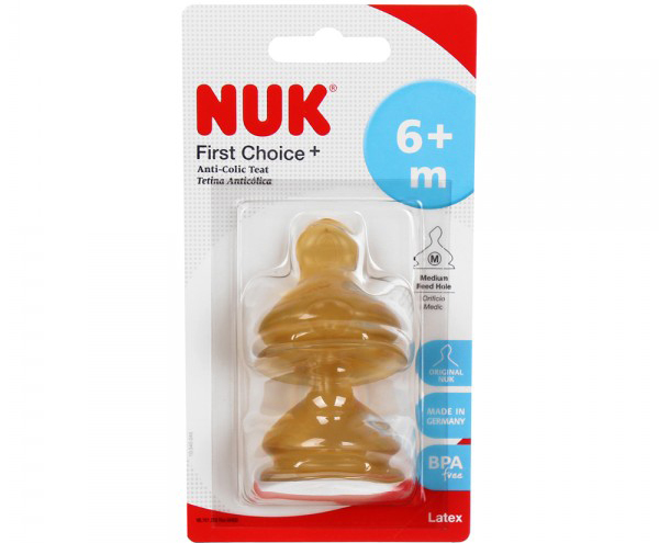 Núm ty Nuk cổ rộng siêu mềm số 2 (đôi, cao su)