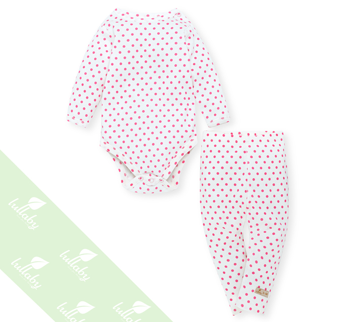 Body cộc kèm quần dài Lullaby NH15-18 (trắng chấm bi)