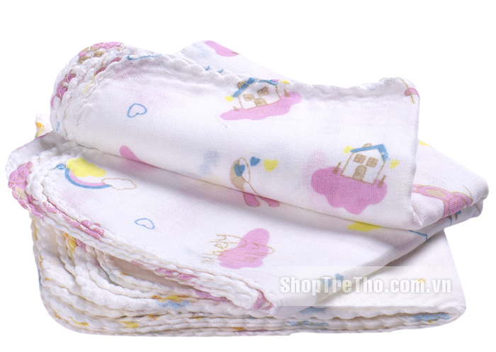 Khăn sữa 2 lớp Piggy in hình