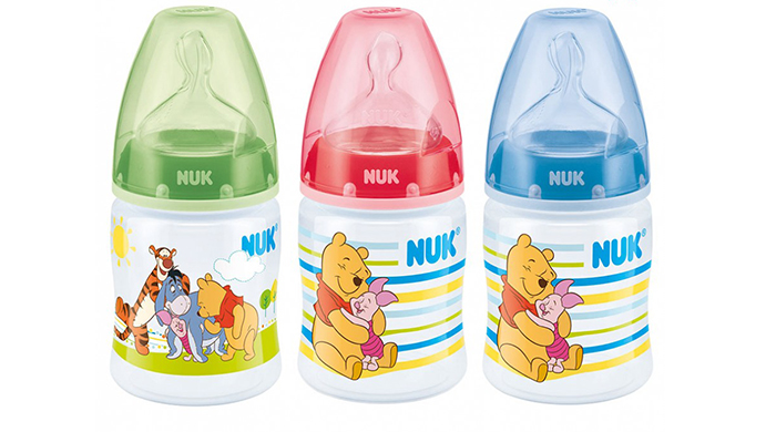 Bình sữa Nuk 150ml nhựa PP kèm núm ti silicone S1-M NU11732