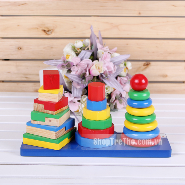Đồ chơi gỗ xếp hình khối 3 đỉnh Etic C639