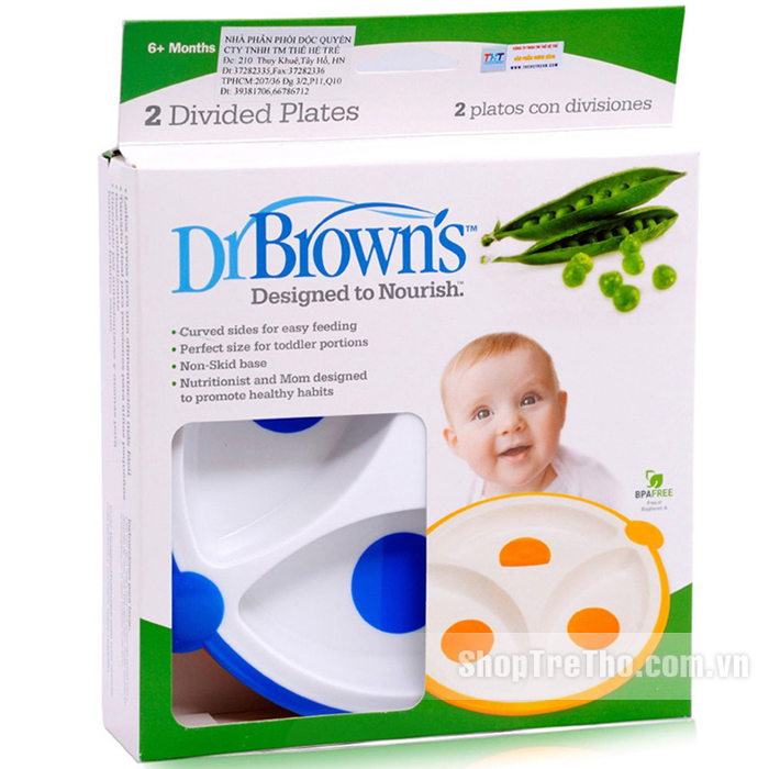 Đĩa chia 3 ngăn Dr.Brown's 725-9 bằng nhựa cao cấp
