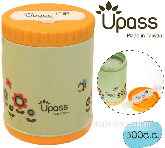 Hộp giữ ấm thức ăn UPASS kèm thìa, dĩa gấp gọn