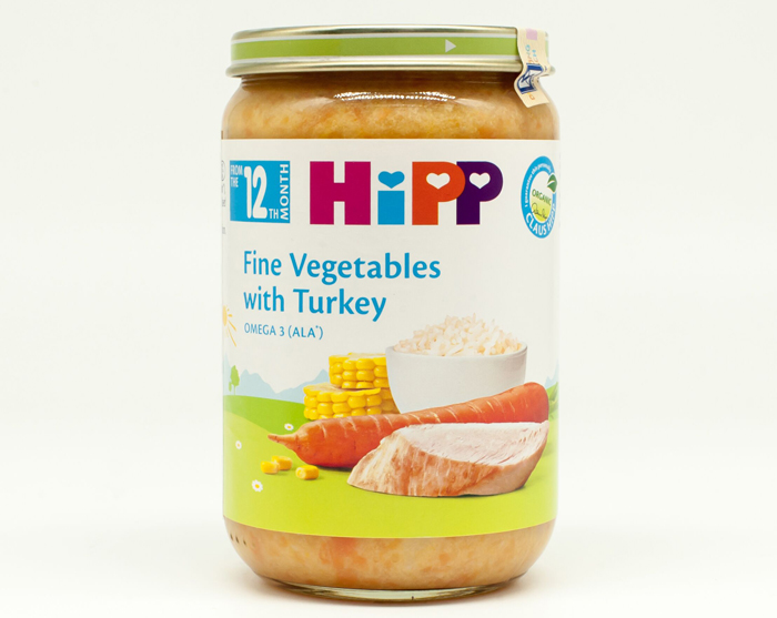 Dinh dưỡng đóng lọ Hipp - cơm nhuyễn gà tây rau tổng hợp 220g