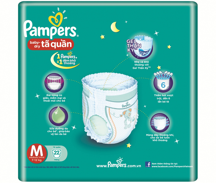 Bỉm quần Pampers M22