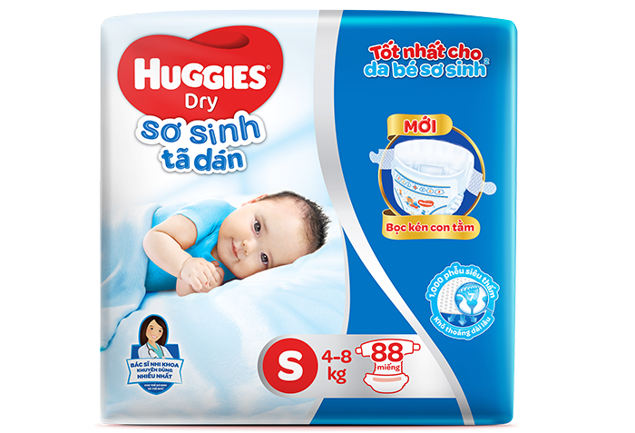 Tã dán sơ sinh Huggies S88