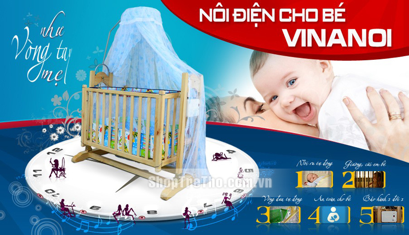 Nôi điện Vinanoi 2 tầng tự động 3 trong 1