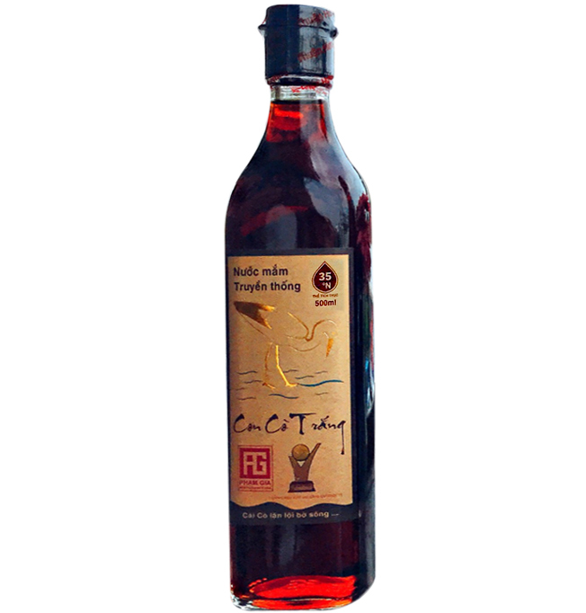 Nước mắm nhỉ thủy tinh Con Cò Trắng 35gN 500ml