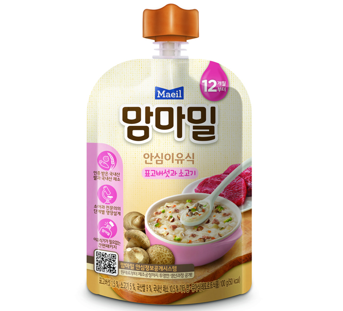 Cháo hữu cơ Mam’ma Meal nấm hương & thịt bò (12M+)