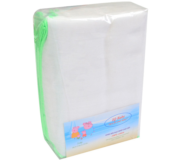 Khăn sữa Nhật cao cấp IQ Baby 3 lớp 28x36cm
