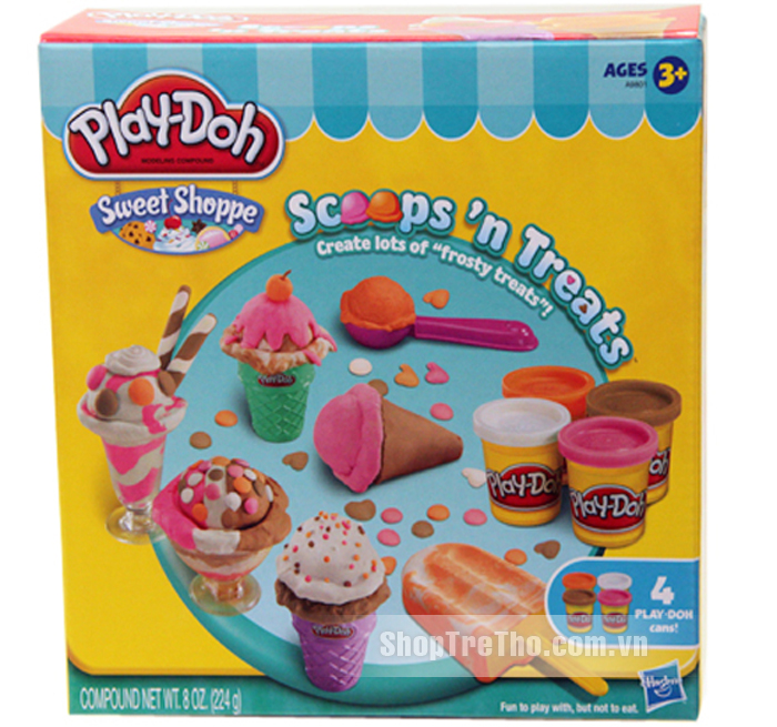 bộ làm kem sắc màu Playdoh Scoops 'n Treats