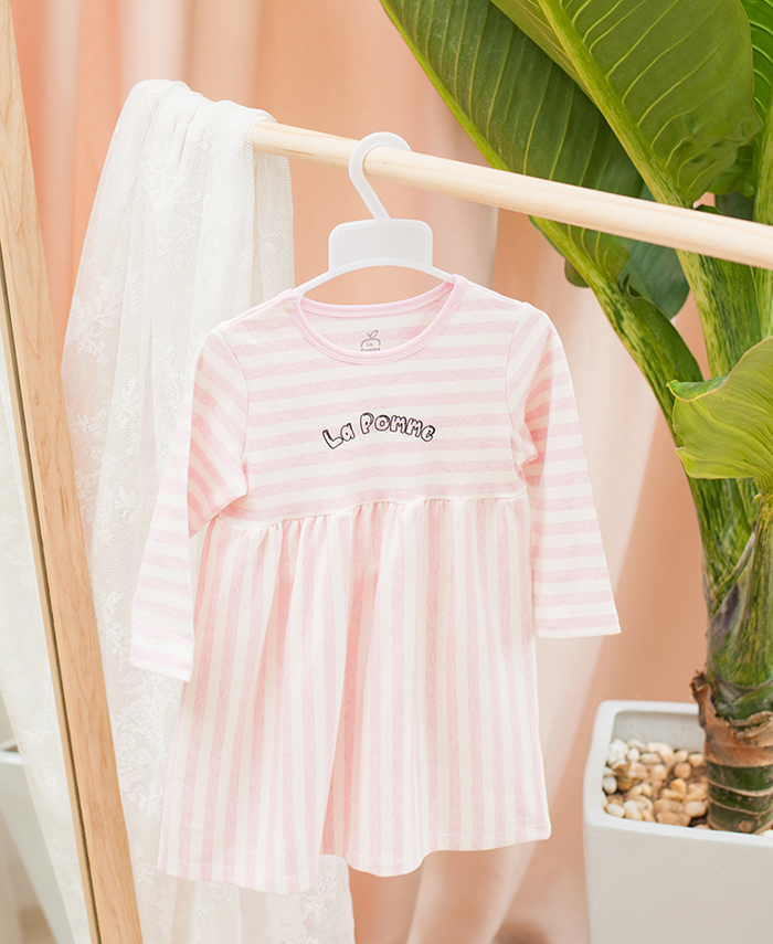 Váy đầm kẻ Baby Doll La Pomme D005 (màu hồng) 