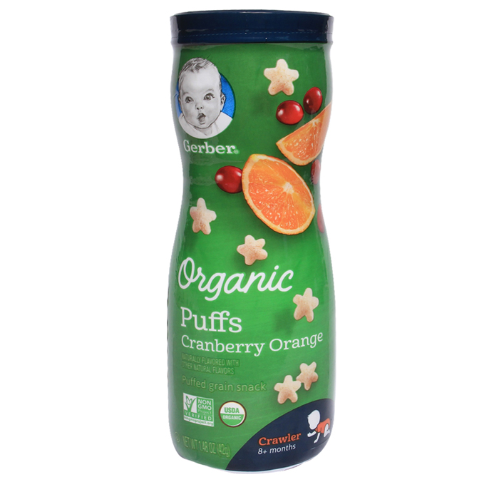 Bánh ăn dặm Gerber Organic vị nam việt quất & cam (42g)