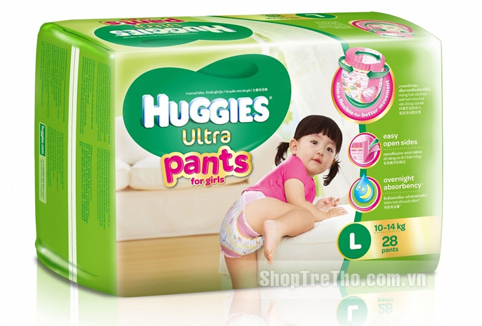 Bỉm quần cao cấp Huggies Ultra L28 (gái)