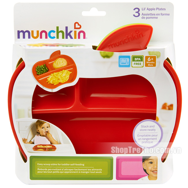 Đĩa chia ngăn Apple Munchkin MK43708 cho bé (3 chiếc)
