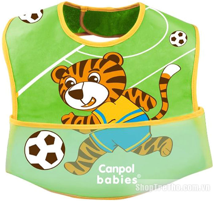 Yếm ăn cho bé Canpol cotton hình cầu thủ 