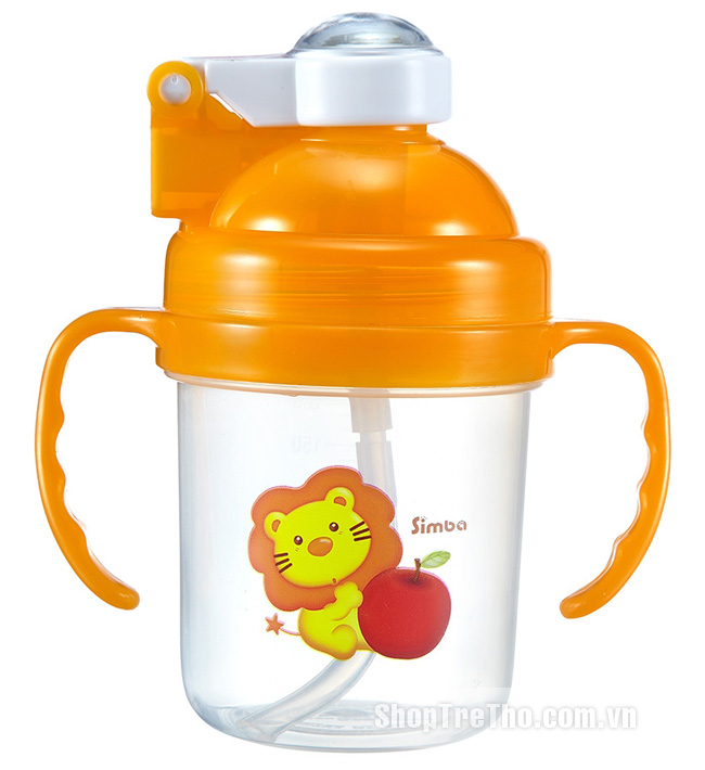 Bình tập uống ống hút có tay cầm 180ml simba S9914