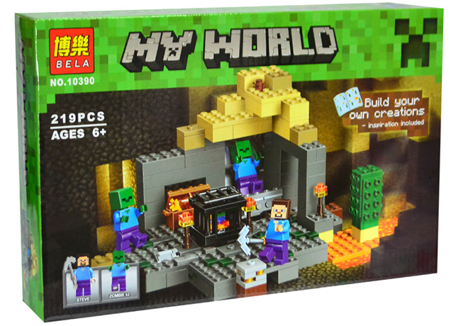 Hộp lắp ráp lego My World 219pcs 10390
