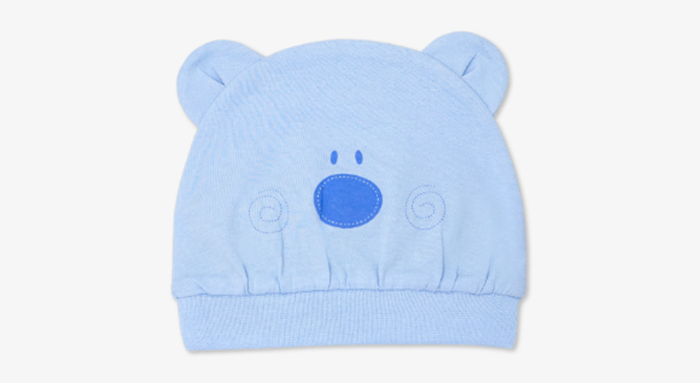 Mũ chụp sơ sinh Miomio gấu Teddy (xanh, hồng)