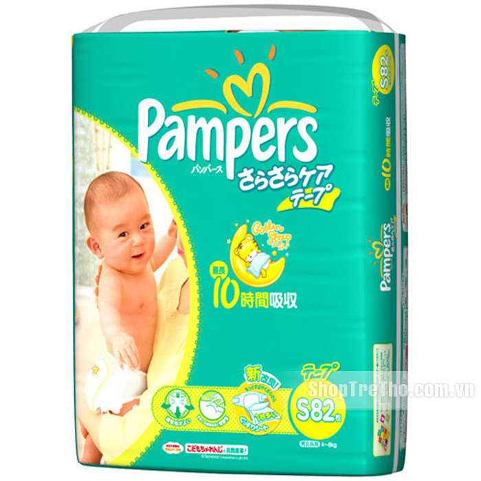 Bỉm Pamper Nhật Bản size S gồm có 82 miếng
