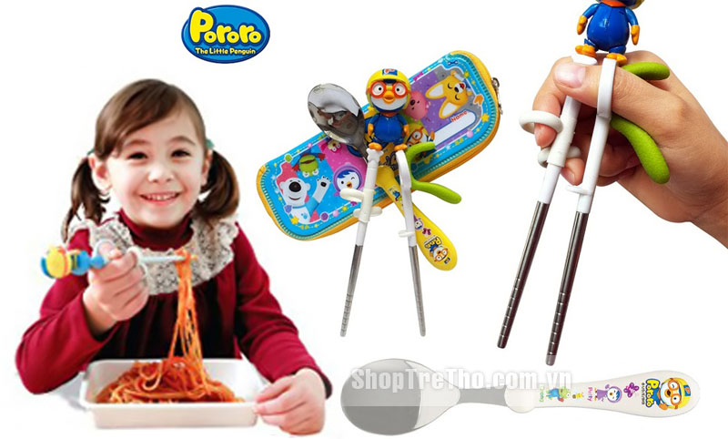 Bộ thìa đũa tập ăn  pororo