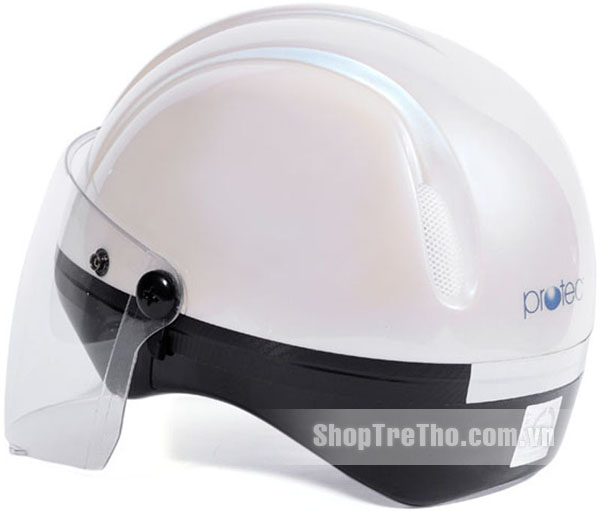 Mũ bảo hiểm Protec Saga màu trắng có kính size S