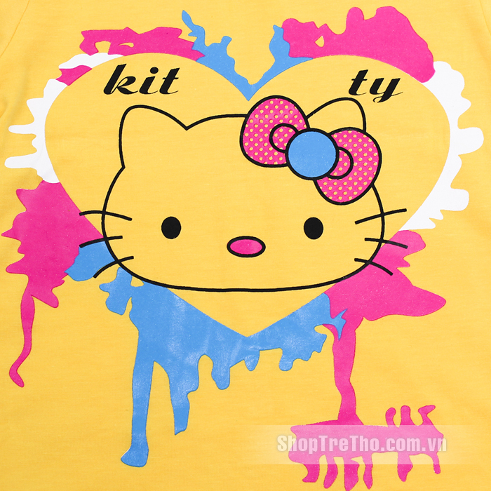 Bộ quần áo Kitty màu vàng cho bé gái 