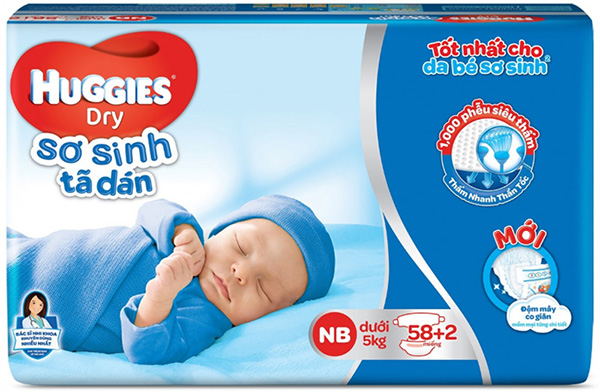 Bỉm - Tã dán sơ sinh Huggies NB58