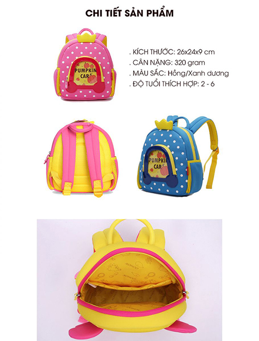 Ba lô hình bí ngô xinh xắn Nohoo NH032