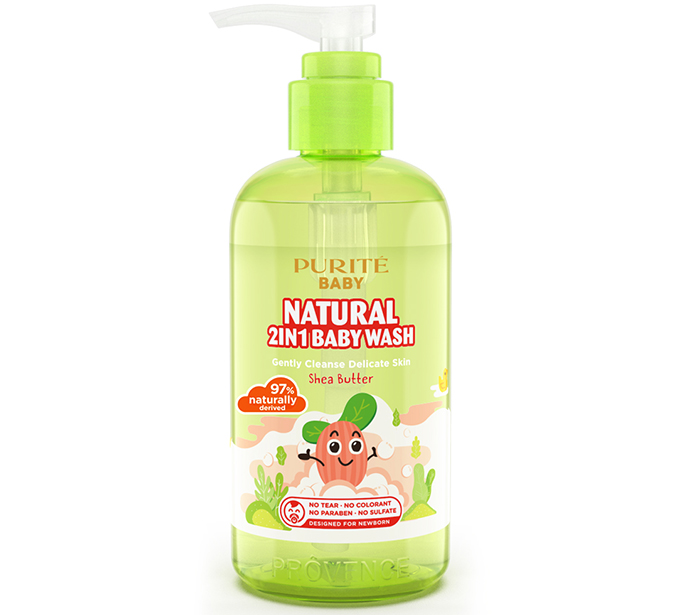 Sữa tắm gội thiên nhiên bơ đậu mỡ Purité Baby 