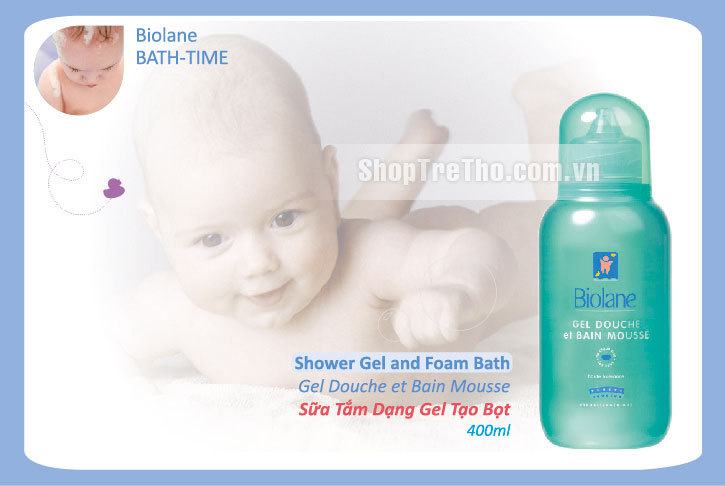 Sữa tắm dạng gel tạo bọt Biolane 400ml