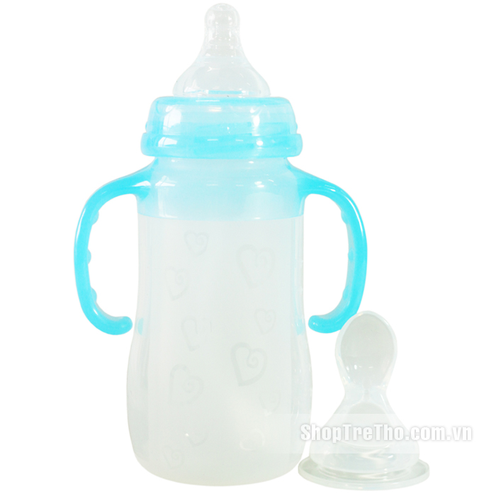 Bình thìa núm ty Babylove 240ml cổ rộng