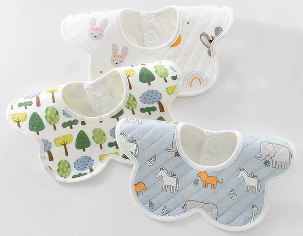 Sét 3 yếm nỉ cổ tròn in hình cho bé (nhiều màu)