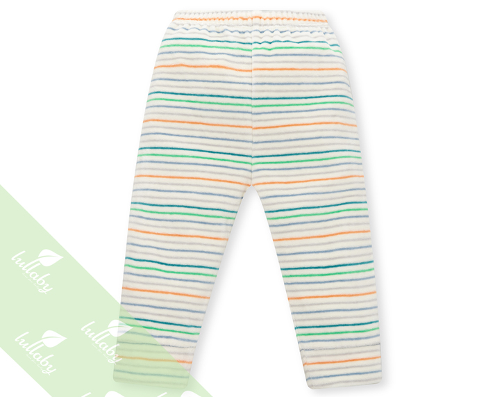 quần dài bo ống băng lông Lullaby NH06-18 (trắng sọc)