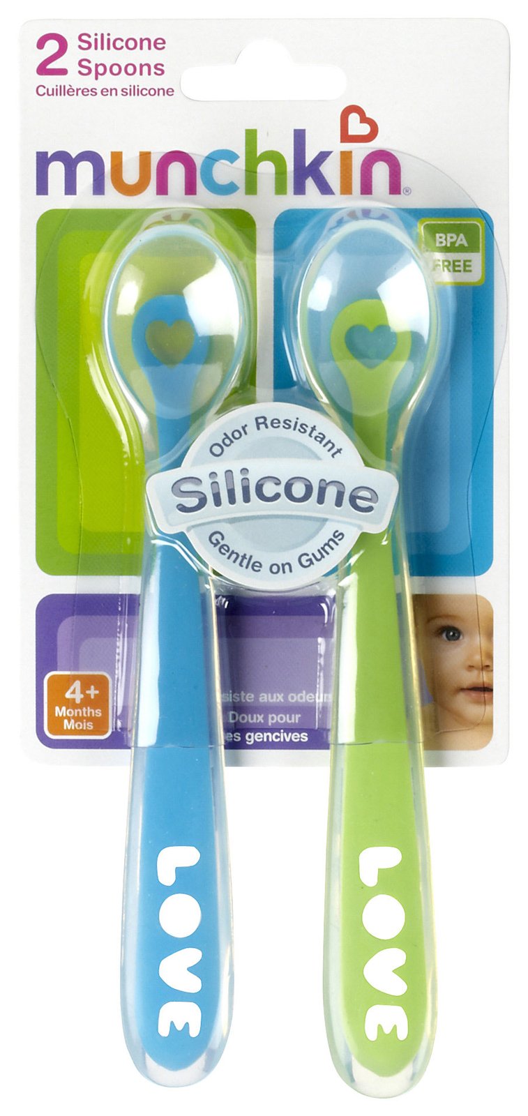 Bộ 2 thìa silicone Munchkin cho bé(Two Silicone Spoons)