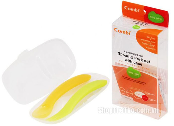 Bộ thìa dĩa có hộp cho bé Combi
