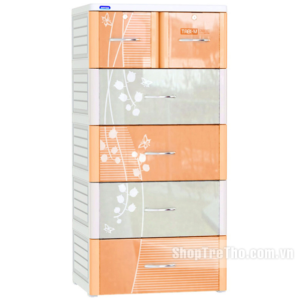 Tủ nhựa Tabi Duy Tân M 5 tầng màu cam