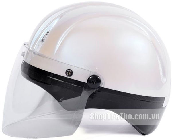 Mũ bảo hiểm Protec Saga màu trắng có kính size S