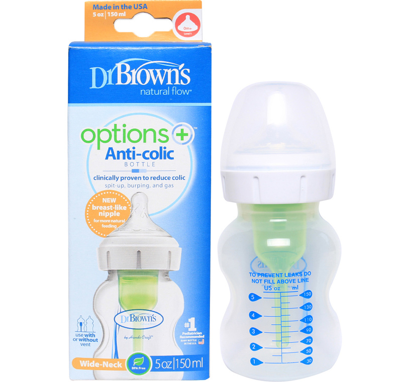 Bình sữa cổ rộng nhựa PP Dr Brown's 150ml 51600