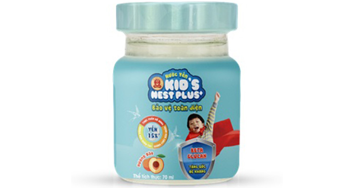 Nuoc yen Kid's Nest Plus+ huong dao (Loc 6 lo)