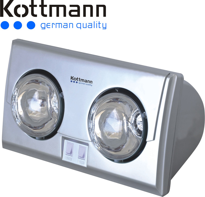 Đèn sưởi treo tường Kottmann bạc 2 bóng