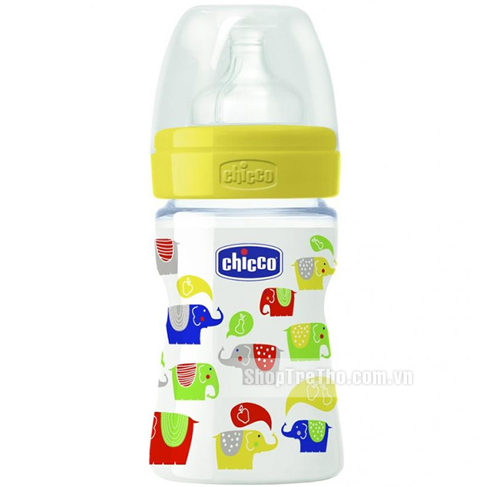 Bình sữa Wellbeing voi con núm silicone 150ml 