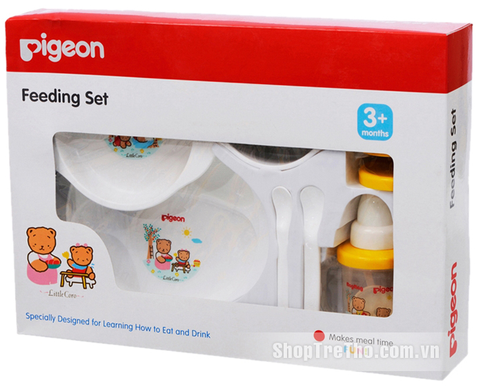 Bình tập ăn dặm pigeon, Bộ bát đĩa tập ăn Pigeon Magmag