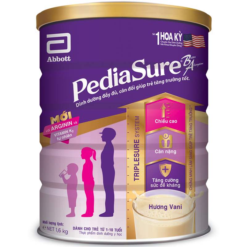 Sữa bột PediaSure BA 1,6kg mẫu mới