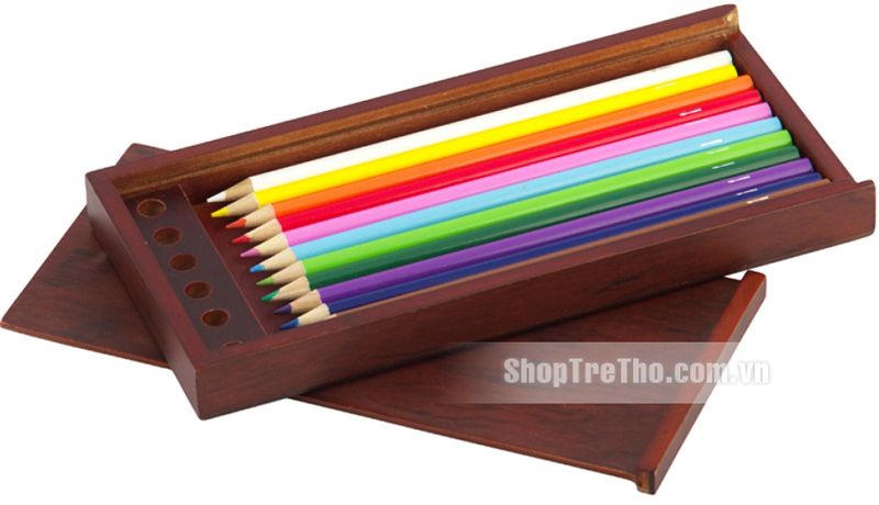 hộp gỗ 12 màu nước